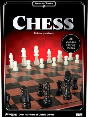 Full-Size Folding Chess Game with Wooden Pieces | 2 Players, Ages 8+ | Classic